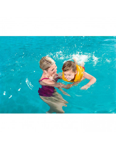 Tradineur - Chaleco hinchable infantil, incluye hebillas ajustables, cuello inflable y 3 cámaras de aire, niños, playa, piscina