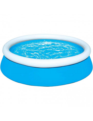 Tradineur - Piscina con aro hinchable, resistente a rayos UV, parche de reparación, fácil montaje (Azul y blanco, 940 litros, 18