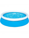 Tradineur - Piscina con aro hinchable, resistente a rayos UV, parche de reparación, fácil montaje (Azul y blanco, 940 litros, 18