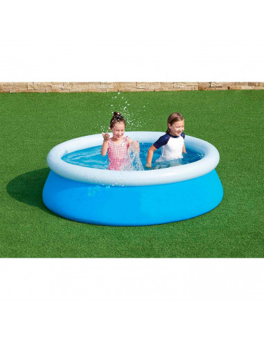 Tradineur - Piscina con aro hinchable, resistente a rayos UV, parche de reparación, fácil montaje (Azul y blanco, 940 litros, 18