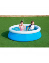 Tradineur - Piscina con aro hinchable, resistente a rayos UV, parche de reparación, fácil montaje (Azul y blanco, 940 litros, 18