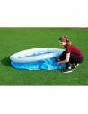 Tradineur - Piscina con aro hinchable, resistente a rayos UV, parche de reparación, fácil montaje (Azul y blanco, 940 litros, 18