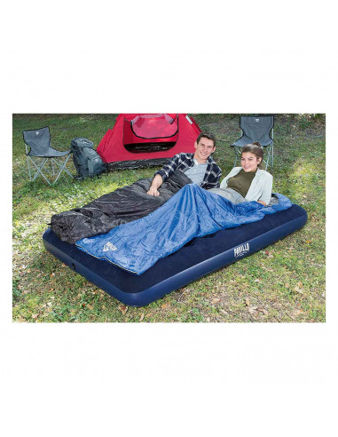 Tradineur - Colchón hinchable doble para interior y exterior, cama inflable con válvula de inflado rápido y parche de reparación