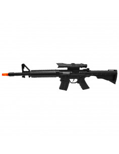 Tradineur - Metralleta, fusil de asalto de juguete con sonido por fricción, complemento para disfraz de soldado, carnaval, niños