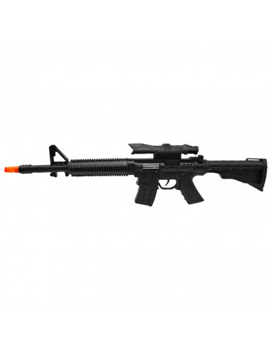 Tradineur - Metralleta, fusil de asalto de juguete con sonido por fricción, complemento para disfraz de soldado, carnaval, niños