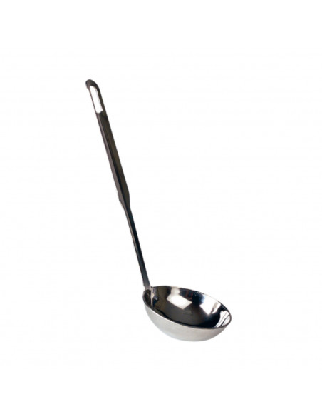 Tradineur - Cazo para servir salsas de acero inoxidable 20 cm, cucharón, cacillo de cocina con agujero para colgar, apto para la