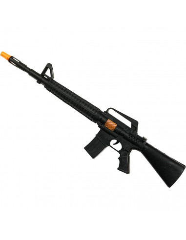 Tradineur - Metralleta, fusil de asalto de juguete con sonido por fricción, complemento para disfraz de soldado, carnaval, niños