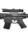 Tradineur - Metralleta, fusil de asalto de juguete con sonido por fricción, complemento para disfraz de soldado, carnaval, niños