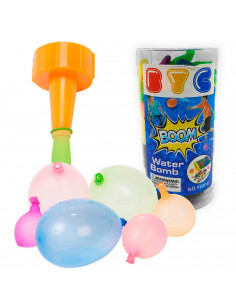 Tradineur - Set de 50 globos de agua, incluye boquilla y bolsa de red, bombas de agua, juego infantil para exterior, niños, vera