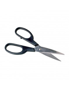 Tradineur - Tijeras de cocina de acero inoxidable 20 cm, tijera multiuso especial para uso alimentario, hoja serrada de 7,5 cm,