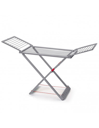 Tradineur - Tendedero plegable de resina con 20 metros espacio de tendido, soporte para tender ropa, interior o exterior (Gris,