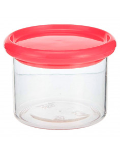 Tradineur - Bote multiusos de plástico con tapa, frasco, tarro de almacenaje para frutos secos, legumbres, especias, condimentos