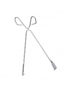 Tradineur - Tenacilla para barbacoa de acero inoxidable 38 cm, puntas serradas, fuerte agarre, pinzas, tenaza para carne, pescad