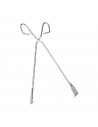 Tradineur - Tenacilla para barbacoa de acero inoxidable 38 cm, puntas serradas, fuerte agarre, pinzas, tenaza para carne, pescad