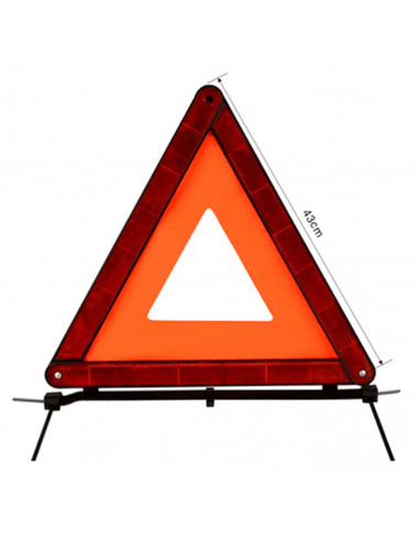 Tradineur - Triángulo reflectante de emergencia homologado para coche, incluye estuche de plástico, señalización, advertencia, a