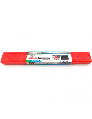 Tradineur - Triángulo reflectante de emergencia homologado para coche, incluye estuche de plástico, señalización, advertencia, a