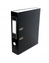 Tradineur - Archivador A-Z de palanca con 2 anillas, tamaño A4, cartón duro, lomo de 7,5 cm de ancho, oficina (Negro, 34,5 x 28,