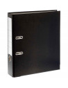 Tradineur - Archivador A-Z de palanca con 2 anillas, tamaño A4, cartón duro, lomo de 7,5 cm de ancho, oficina (Negro, 34,5 x 28,