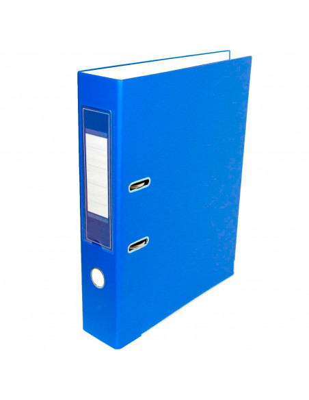 Tradineur - Archivador A-Z con palanca y 2 anillas, tamaño A4, cartón duro, lomo de 7,5 cm de ancho, oficina (Azul, 34,5 x 28,5 Tradineur - Archivador A-Z con palanca y 2 anillas, tamaño A4, cartón duro, lomo de 7,5 cm de ancho, oficina (Azul, 34,5 x 28,5