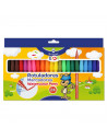 Tradineur - Set de 24 rotuladores de colores para niños, punta fina, colorear, dibujar, material escolar, manualidades, 14,5 cm