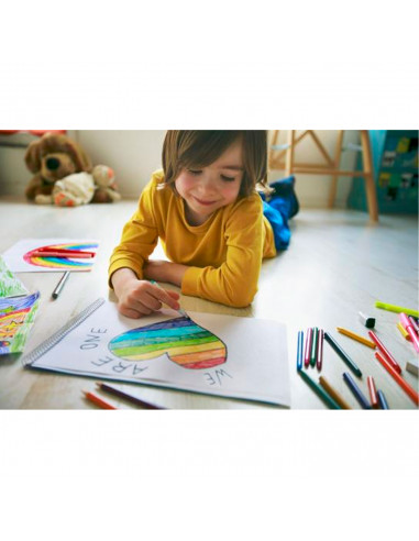 Tradineur - Set de 24 rotuladores de colores para niños, punta fina, colorear, dibujar, material escolar, manualidades, 14,5 cm