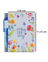 Tradineur - Mini libreta con bolígrafo, 100 hojas, 70 gramos, bloc de notas, cuaderno, regalo original, 11,4 x 7,6 x 1 cm, diseñ