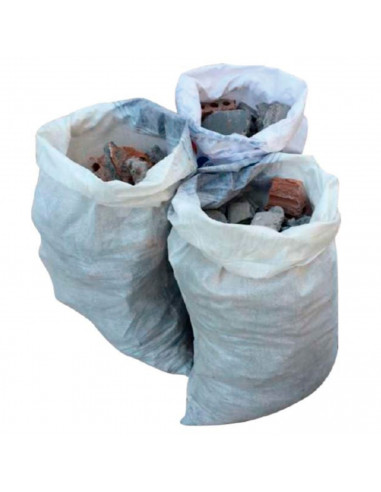 Tradineur - Pack de 4 sacos de rafia, escombro, bolsas reforzadas para jardín, obra, contrucción, reutilizables, resistentes (Bl