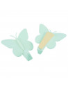 Tradineur - Pack de 2 ganchos adhesivos para pared, forma de mariposa, perchas de plástico, peso máximo 1,5 kg, aseo, cocina, 6,