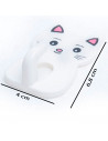 Tradineur - Pack de 2 ganchos adhesivos de pared, forma de gato, perchas de plástico, peso máximo 1,5 kg, aseo, cocina, 6,5 x 4