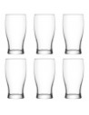 Tradineur - Set de 6 vasos de cerveza "Belek", cristal con base gruesa, resistentes, aptos para lavavajillas, bebidas, refrescos