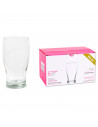 Tradineur - Set de 6 vasos de cerveza "Belek", cristal con base gruesa, resistentes, aptos para lavavajillas, bebidas, refrescos