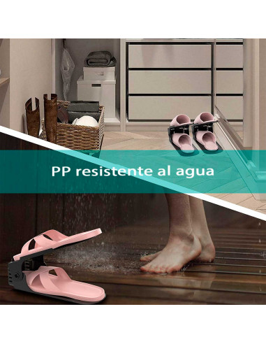 Tradineur - Organizador de calzado ajustable, polipropileno, ahorrar espacio, soporte para zapatos, doble capa, almacenamiento (