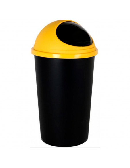 Tradineur - Cubo de basura de plástico con apertura deslizante, contenedor de residuos, papelera con tapa, reciclaje, hogar, 25