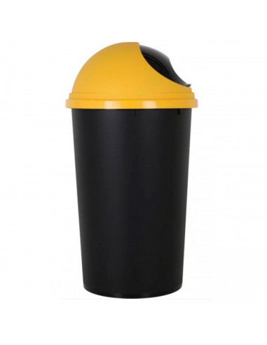Tradineur - Cubo de basura de plástico con apertura deslizante, contenedor de residuos, papelera con tapa, reciclaje, hogar, 25