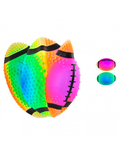 Tradineur - Pelota de rugby hinchable para niños, balón de juguete infantil con válvula de inflado, playa, piscina, verano (Mult