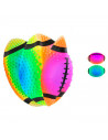 Tradineur - Pelota de rugby hinchable para niños, balón de juguete infantil con válvula de inflado, playa, piscina, verano (Mult