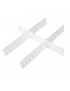 Tradineur - Pack de 3 separadores para cajones - Fabricados en plástico - Organización, Placa ajustable, Esencial. - 42 x 7 cm -