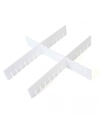 Tradineur - Pack de 3 separadores para cajones - Fabricados en plástico - Organización, Placa ajustable, Esencial. - 42 x 7 cm -