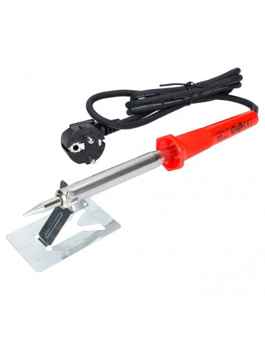 Tradineur - Soldador electrónico - Fabricado en Metal y Plástico - Mango ergonómico y antideslizante - Ideal para soldaduras en