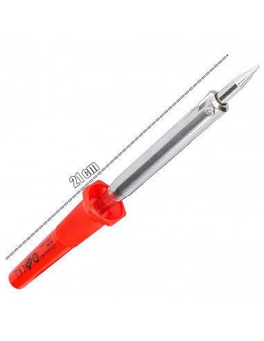 Tradineur - Soldador electrónico - Fabricado en Metal y Plástico - Mango ergonómico y antideslizante - Ideal para soldaduras en