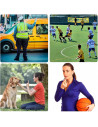 Tradineur - Silbato deportivo de metal con cordón, ideal para árbitros, entrenadores de fútbol, baloncesto, socorristas, 4 x 2 c