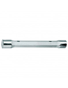 Tradineur - Llave de Tubo recto - Fabricación en acero - 16 x 17 mm - 6 lados - sujeción extraíble - Llave tubular de Doble Extr