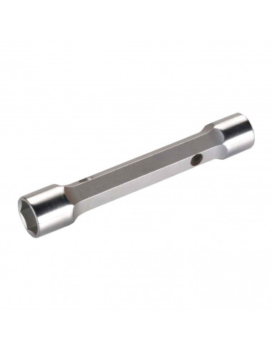 Tradineur - Llave de Tubo recto - Fabricación en acero - 16 x 17 mm - 6 lados - sujeción extraíble - Llave tubular de Doble Extr