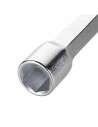 Tradineur - Llave de Tubo recto - Fabricación en acero - 16 x 17 mm - 6 lados - sujeción extraíble - Llave tubular de Doble Extr