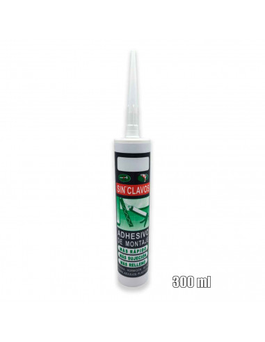 Tradineur - Bote Adhesivo - Capacidad de 300 ml - Gran agarre, fácil aplicación - Colocación de rodapiés, molduras, forrado. 