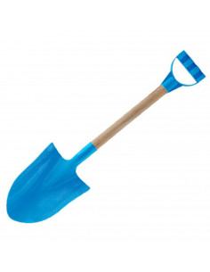 Tradineur - Pala de playa de plástico con mango de madera, juguete infantil para jugar en la arena, parque, jardín, regalo para