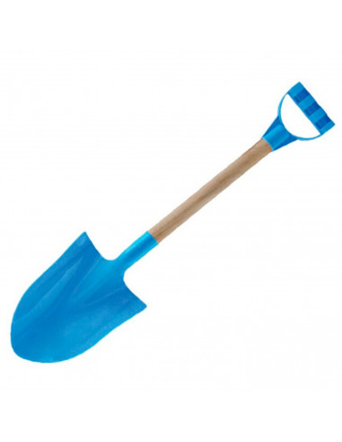Tradineur - Pala de playa de plástico con mango de madera, juguete infantil para jugar en la arena, parque, jardín, regalo para