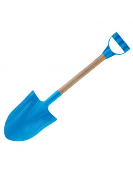 Tradineur - Pala de playa de plástico con mango de madera, juguete infantil para jugar en la arena, parque, jardín, regalo para