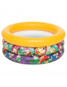 Tradineur - Piscina hinchable para niños, Mickey, Minnie, Pato Donald, piscina redonda inflable, parche de reparación (3 anillos