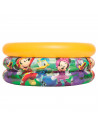 Tradineur - Piscina hinchable para niños, Mickey, Minnie, Pato Donald, piscina redonda inflable, parche de reparación (3 anillos